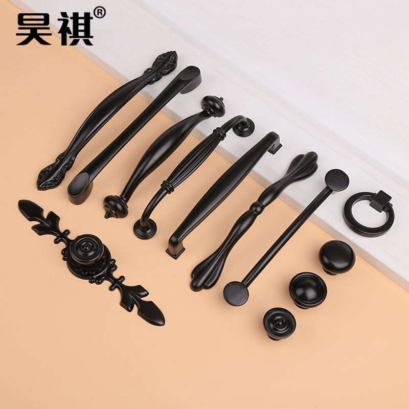 昊祺美式黑色橱柜衣柜拉手柜门抽屉门把手现代简约欧式单孔小拉手在类目 基础建材, 家用五金, 拉手, 小拉手中 - 来自Buy2taobao.com提供专业的淘宝代购服务