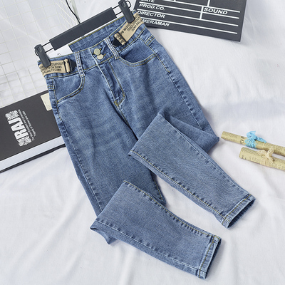 少量抢购 高腰牛仔裤女2020夏季新款显瘦弹力修身小脚长裤5902-2
