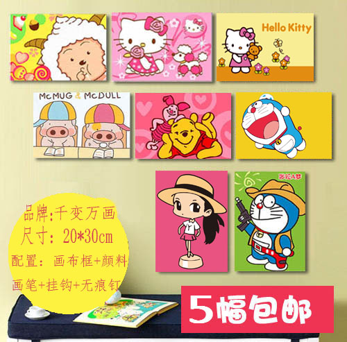diy数字油画油彩手绘装饰画包邮儿童动漫卡通自己画填色20*30系列在类目 家居饰品, 装饰画, DIY/数字油画中 - 来自Buy2taobao.com提供专业的淘宝代购服务