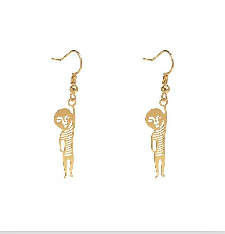 Japan and South Korea Jewelry Funny interest lonely Villain Earrings fashion Hollow Metal originality Doll Earrings Earringsin the Accessories/Fashion Jewelry, Earring , Earring category - from Buy2taobao.com to provide professional Taobao agent buy service