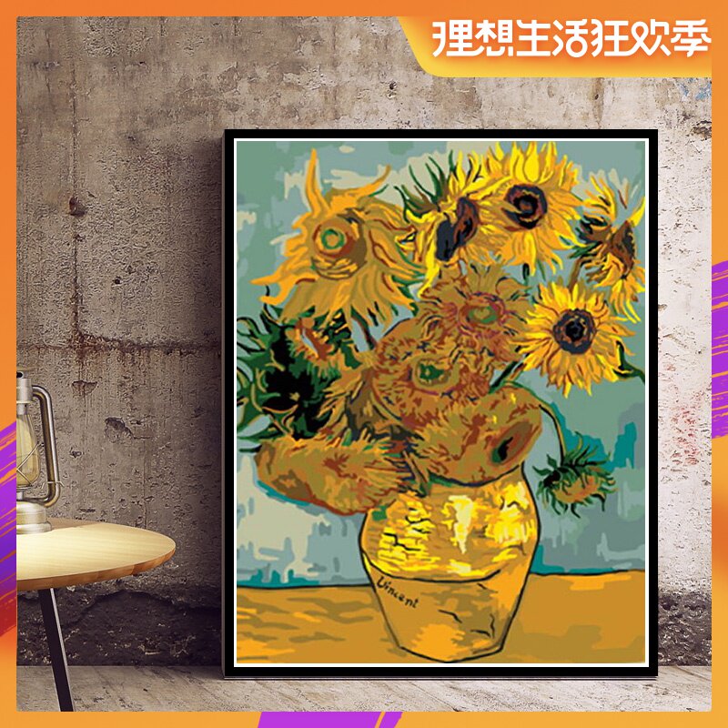 手工diy數字油彩畫風景裝飾名畫梵高星空下的羅納河手繪填色diy畫在類目 家居飾品, 裝飾畫, DIY/數字油畫中 - 來自Buy2taobao.com提供專業的淘寶代購服務