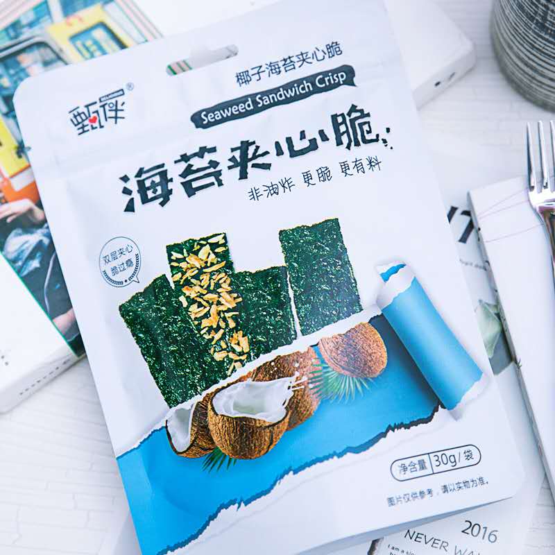 椰蓉椰子烤海苔夹心脆30g在类目 零食/坚果/特产, 鱿鱼丝/鱼干/海味即食, 海苔系列中 - 来自Buy2taobao.com提供专业的淘宝代购服务