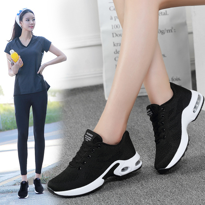 内增高鞋子秋季2017新款百搭飞织女鞋韩版厚底休闲鞋运动鞋单鞋夏