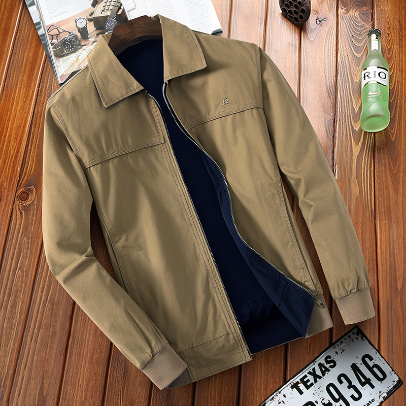 Double face Middle and old age man Jacket Lapel leisure time dad spring and autumn Jacket middle age Thin section coat pure cottonin the Men's clothing, Jacket category - from Buy2taobao.com to provide professional Taobao agent buy service