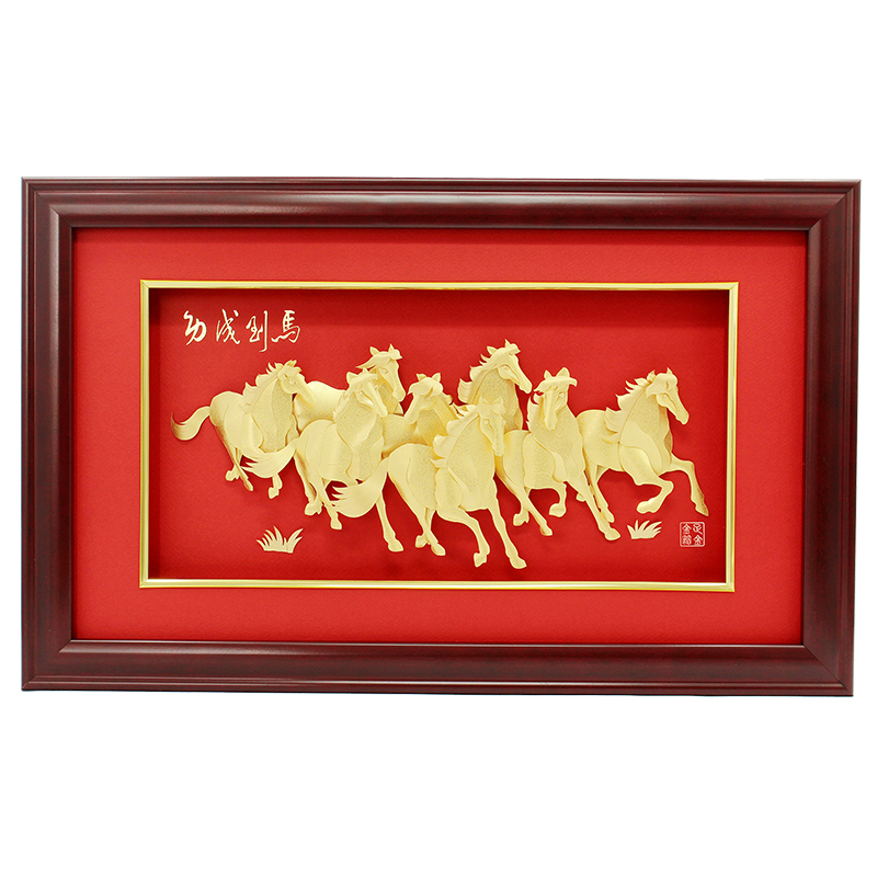 马到成功八骏图金箔画 公司送领导的礼物家居装饰品乔迁开业礼品在类目 家居饰品, 摆件中 - 来自Buy2taobao.com提供专业的淘宝代购服务