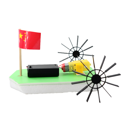 diy双桨明轮船 电动快艇益智科技手工小制作轮船模型材料包