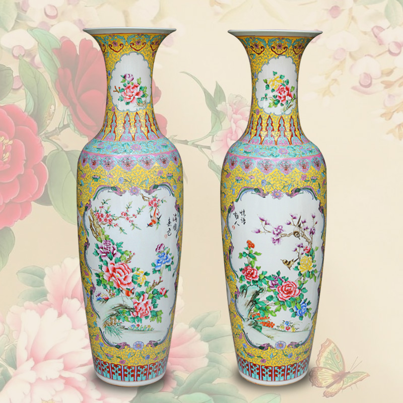 Jingdezhen Ceramic Chinese classical To fake something antique Hand drawn Pastel Flower to ground Large vase Lobby The opening giftin the Home accessories , Vase/Flower/Artificial flowers/Imitation jewelry , Flower/Vase , Vase category - from Buy2taobao.com to provide professional Taobao agent buy service