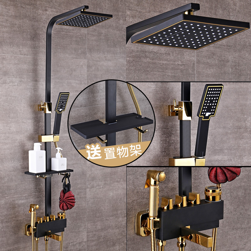 European style shower black Flower sprinkling suit household All copper Shower Room pressure boost Bath Nozzle constant temperature To fake something antique water tapin the Decoration main material , Toiletries , Bathroom faucet , Shower faucet(Set) category - from Buy2taobao.com to provide professional Taobao agent buy service
