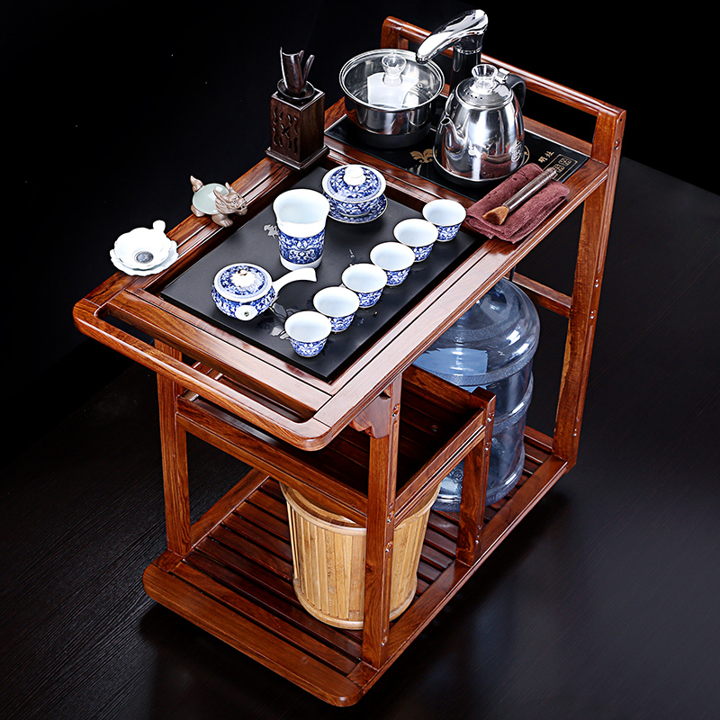 茶知道 茶车实木移动茶台花梨木乌金石茶盘整套功夫茶具套装家用在类目 餐饮具, 茶具, 茶盘中 - 来自Buy2taobao.com提供专业的淘宝代购服务