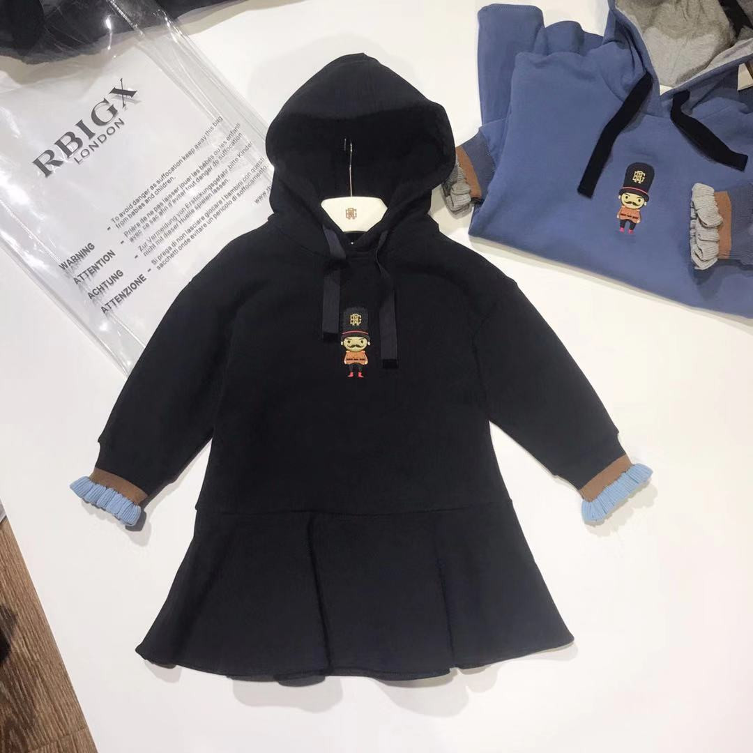 R 卡通刺繡 高品質薄絨荷葉邊女童連帽衛衣裙在類目 童裝/嬰兒裝/親子裝, 衛衣/絨衫中 - 來自Buy2taobao.com提供專業的淘寶代購服務
