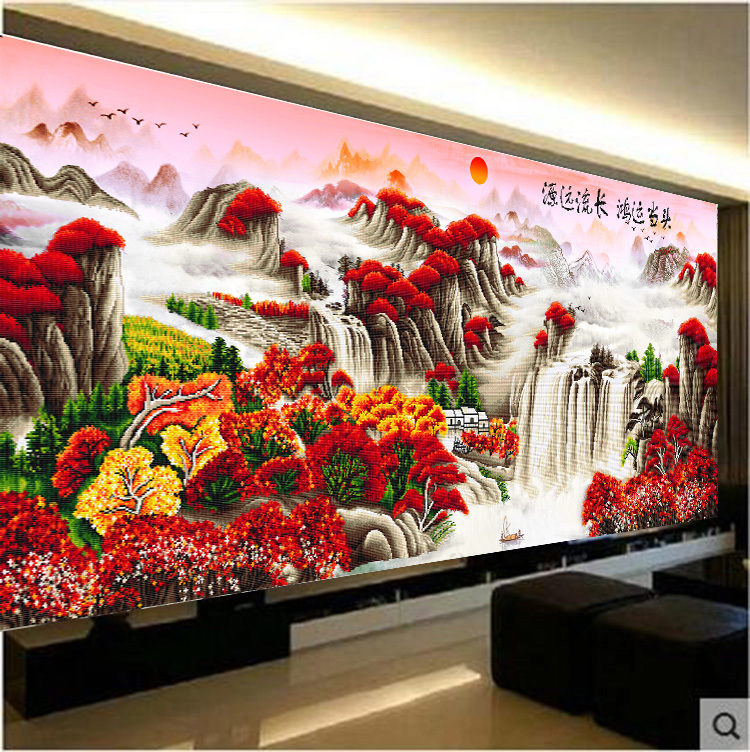 十字绣钻石画2019新款客厅砖石秀满钻大幅山水鸿运当头点贴钻石绣|ruв категории домашний ткань, вышивка крестом и инструментов, принадлежностей, вышивка крестом suite - от Buy2taobao.com для оказания профессиональной услуги покупки агента Taobao