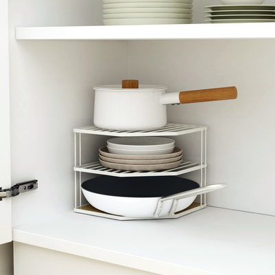 橱柜台面多层转角置物架三角厨房调料调味品碗碟收纳锅架锅具整理