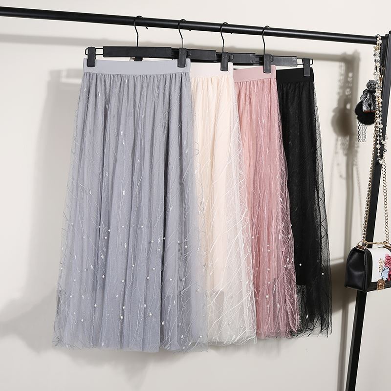 Jacobs skirt Summer wear 20 new pattern Paige Pleated skirt Mid length version Yarn skirt fashion Nail bead longuettein the Women's clothing/Boutique , Skirts category - from Buy2taobao.com to provide professional Taobao agent buy service