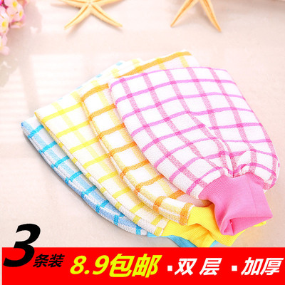 双面加厚手套搓澡巾成人强力磨砂洗澡搓背去污搓灰神器搓泥洗澡巾