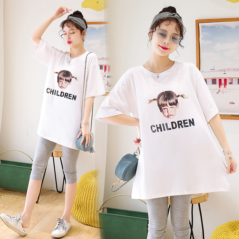 pregnant woman fashion suit Summer wear Korean Edition Short sleeved pure cotton printing pregnant woman T-shirt jacket Easy leisure time Two piece setin the Maternity/Maternal supplies/Nutrition , Maternity , Set category - from Buy2taobao.com to provide professional Taobao agent buy service