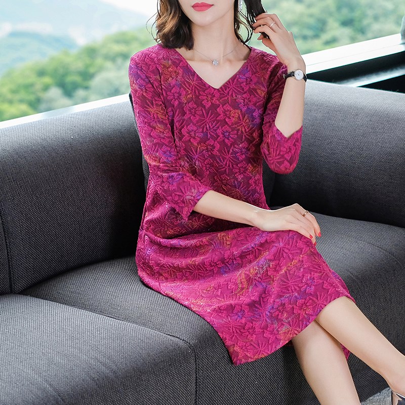 French Dress spring and autumn new pattern temperament Hepburn Dress Fat sister Easy Large Mid length version Backing skirtin the Women's clothing/Boutique , Large size women category - from Buy2taobao.com to provide professional Taobao agent buy service