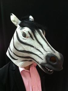 万圣节兔子斑马面具头套动物COS服装模特影楼派对舞会女搞怪