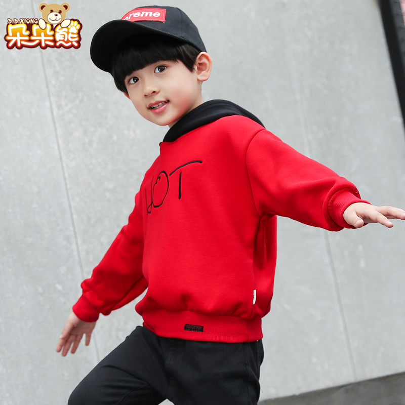 Kids Boys 2019 new pattern Spring Sweater Plush gules Hooded CUHK The little boy spring clothes jacketin the Children/Baby/Family fitted , Sweater/Fleece category - from Buy2taobao.com to provide professional Taobao agent buy service