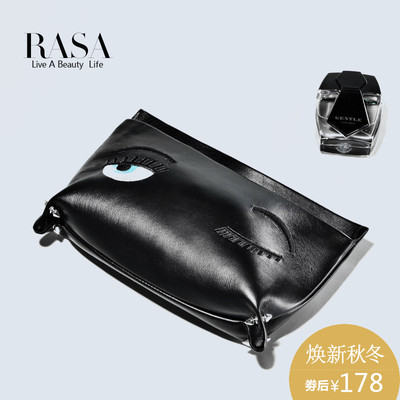RASA/瑞尚2017新款眨眼睛牛皮手拿包头层牛皮信封包大容量链条包