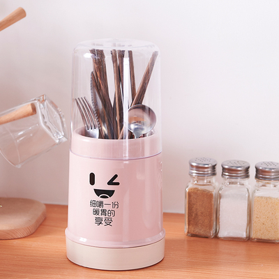 带盖防尘筷子篓塑料筷子筒厨房厨具置物架沥水筷子盒勺子收纳架