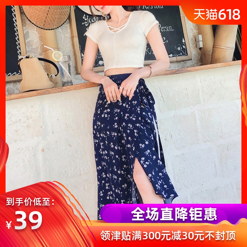 泰国旅游必备衣长裙女夏雪纺一片式系带碎花半身裙海边度假防晒在类目 女装/女士精品, 半身裙中 - 来自Buy2taobao.com提供专业的淘宝代购服务