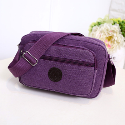 韩版复古女士包袋简约单肩包百搭斜挎包小方包布包休闲包帆布女包