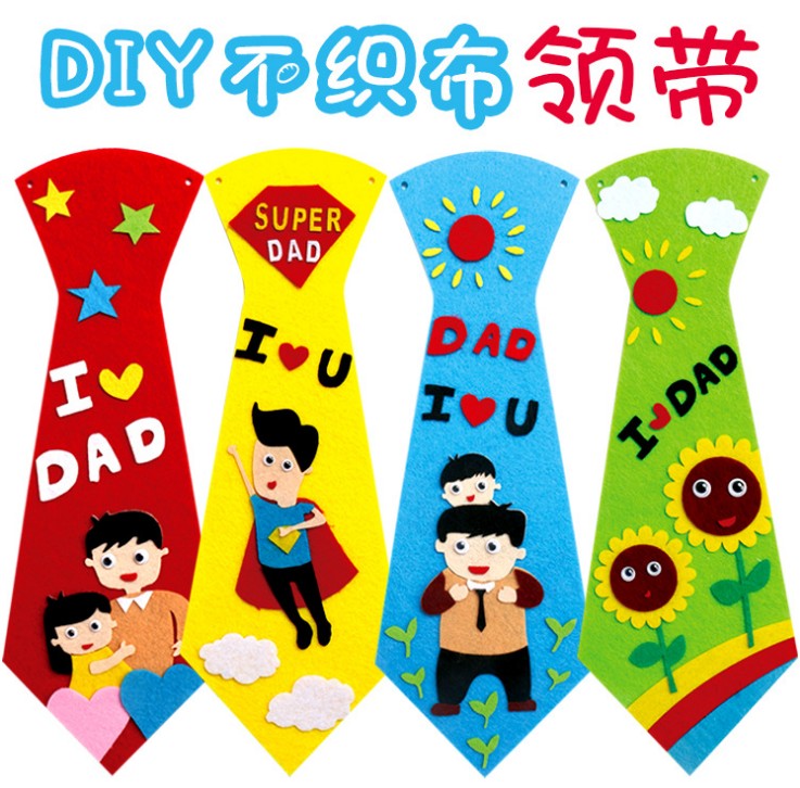 儿童手工制作diy不织布手工创意粘贴领带父亲节日礼物六一幼儿园|msdalam kategori Toy/bayi/teka-teki/blok bangunan/model, Buatan tangan/DIY kreatif, Paste kelas kreatif buatan tangan - dari Buy2taobao.com untuk memberikan perkhidmatan ejen Taobao profesional membeli