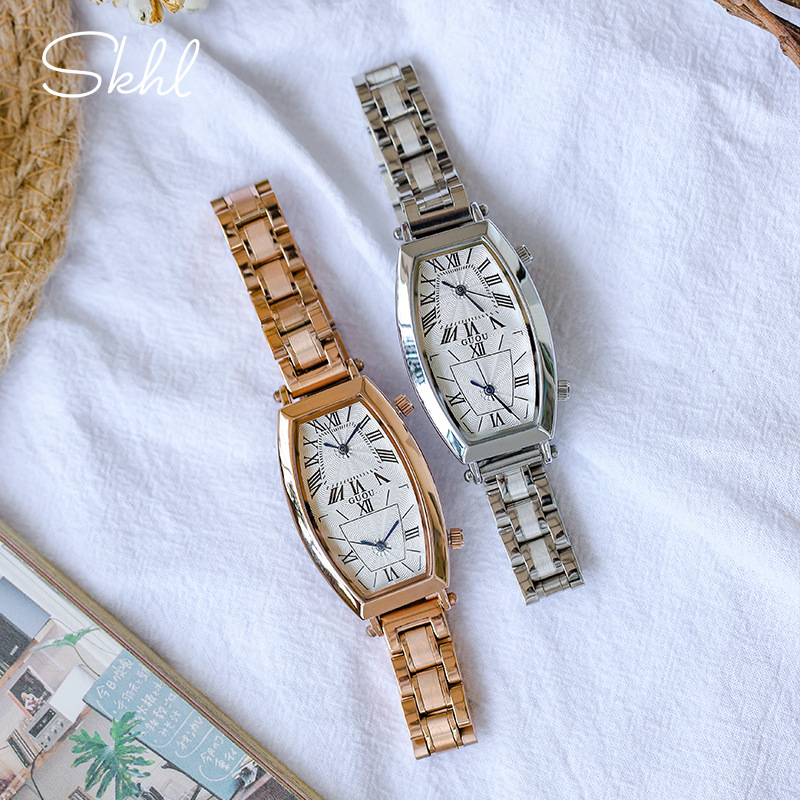 guou Ancient Europe lady watch 2018 new pattern Retro rectangle Dial Quartz watch steel strip atmosphere Watchin the Wristwatch , Watch category - from Buy2taobao.com to provide professional Taobao agent buy service