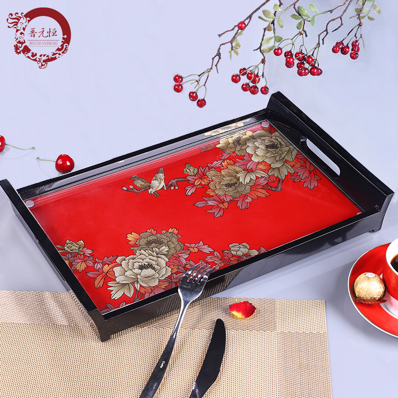 Jin Yuan New Chinese style woodiness rectangle Tray new year originality Hand drawn Water cup Storage tray Japanese Trayin the Home accessories , Decorative items , Fruit plate/Fruit baskets category - from Buy2taobao.com to provide professional Taobao agent buy service