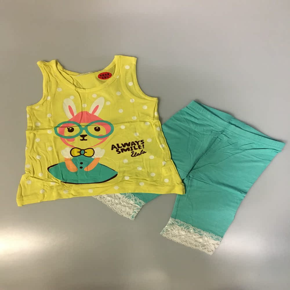 Lara clothing summer Bamboo fiber Thin section suit Sleeveless shorts suitin the Children/Baby/Family fitted , Set category - from Buy2taobao.com to provide professional Taobao agent buy service
