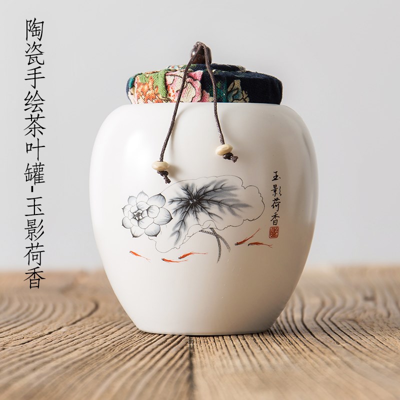 粗陶茶叶罐陶瓷大号 红茶普洱茶盒小号密封罐软木塞包装盒|msdalam kategori pinggan mangkuk, set teh, caddy teh - dari Buy2taobao.com untuk memberikan perkhidmatan ejen Taobao profesional membeli