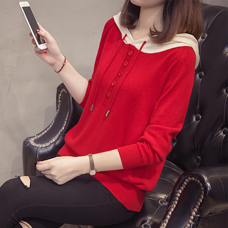 spring clothes 2019 knitting coat Hooded Sweater have cash less than that is registered in the accounts Cap Lazy Easy gules sweaterin the Women's clothing/Boutique , Sweaters category - from Buy2taobao.com to provide professional Taobao agent buy service