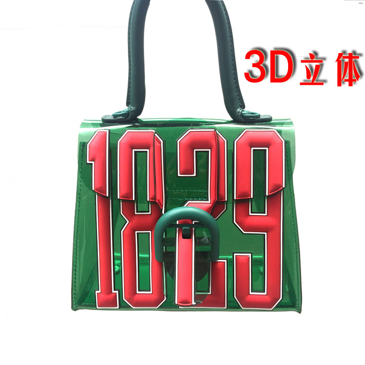 1829透明包独家恶搞女包2017年新款限量3d字母浮雕果冻包