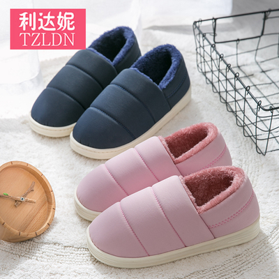 冬季棉拖鞋女情侣2019新款家用室内防滑保暖家居毛绒月子鞋男冬天
