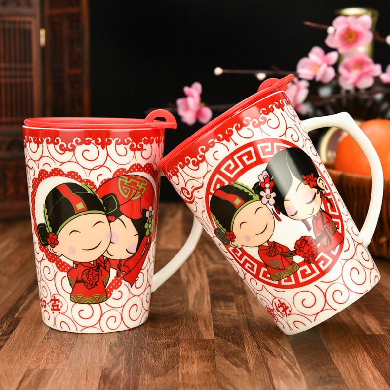 originality Wedding celebration gift lovers Right cup suit Ceramic cup With cover Brushing Cup marry Right cup Wash and rinse Suppliesin the Festive supplies/Gift , Other Festival Gifts category - from Buy2taobao.com to provide professional Taobao agent buy service