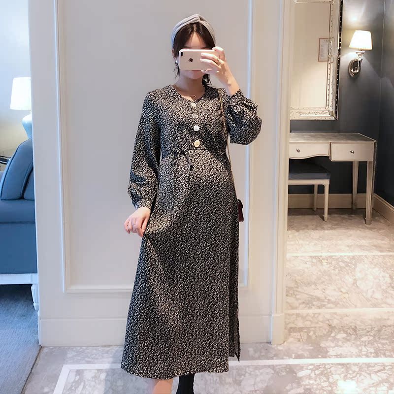 pregnant woman Dress Spring and summer have more cash than can be accounted for Button Split ends Frenum Women dress Easy Long sleeve maternity dress spring clothes longuettein the Maternity/Maternal supplies/Nutrition , Maternity , Dress category - from Buy2taobao.com to provide professional Taobao agent buy service