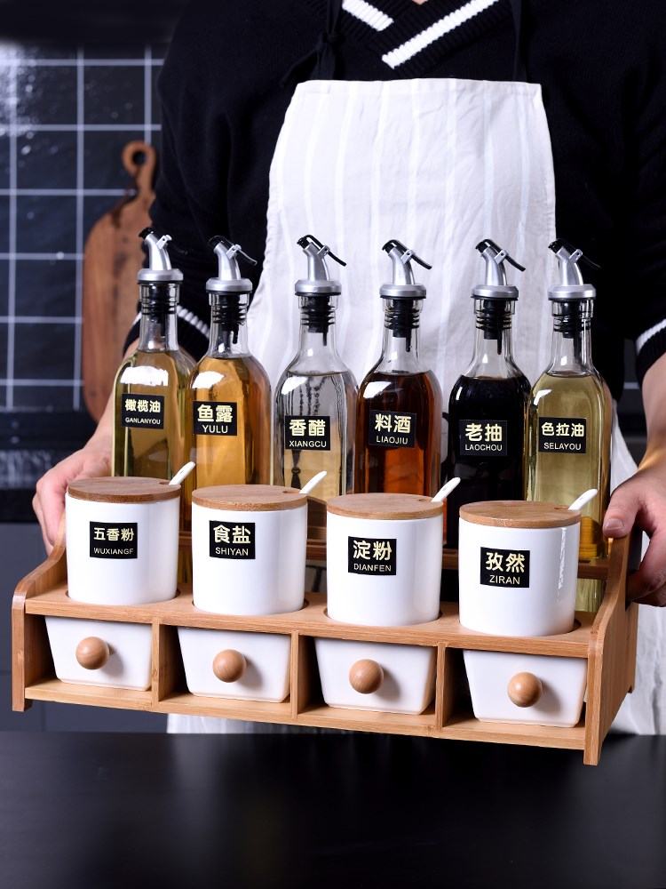 Japanese kitchen Seasoning Box suit Lecythus Modular assembly household double-deck ceramics Salt shaker Condiment bottles Cruet householdin the Kitchen/Cooking utensils , Kitchen Gadgets/Kitchen storage , Storage jars/Kitchen storage containers , Seasoning bottles category - from Buy2taobao.com to provide professional Taobao agent buy service