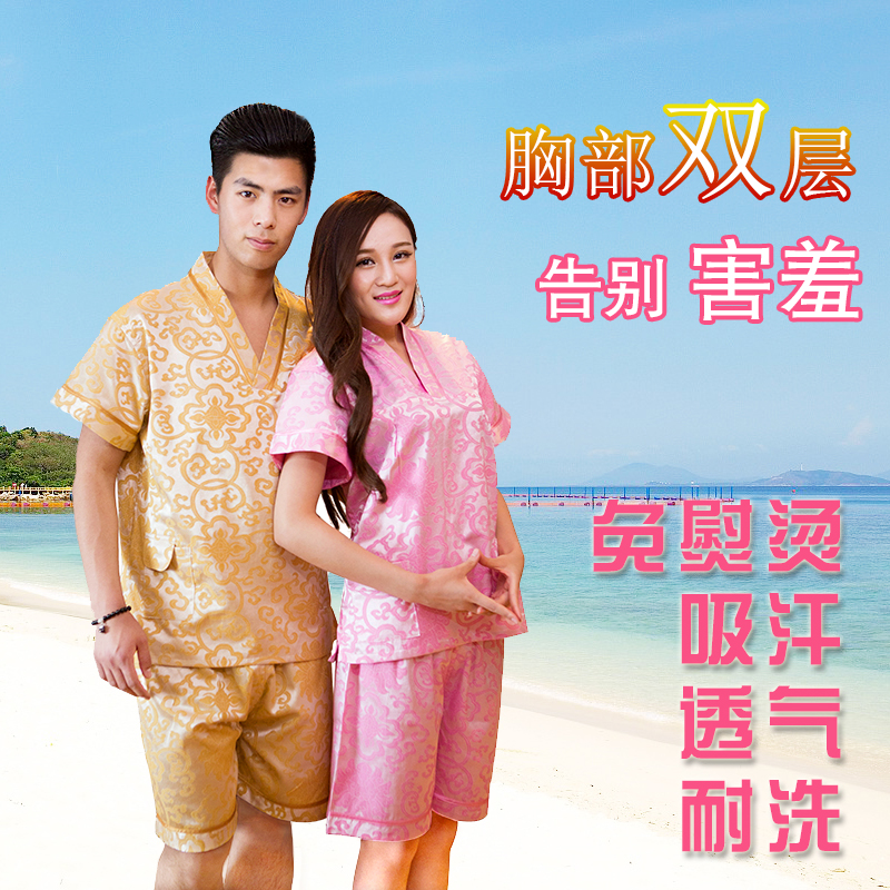 汗蒸服女純棉洗浴中心浴服浴衣浴袍足療按摩服男款桑拿服套裝在類目 居家日用, 毛巾/浴巾/浴袍, 浴裙/浴袍/浴衣中 - 來自Buy2taobao.com提供專業的淘寶代購服務
