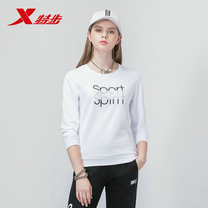 特步卫衣女2019春季新款字母圆领套头衫女子上衣长袖运动休闲女装|ruв категории спортивный костюм/досуг одежды, спортивный свитер/свитер - от Buy2taobao.com для оказания профессиональной услуги покупки агента Taobao