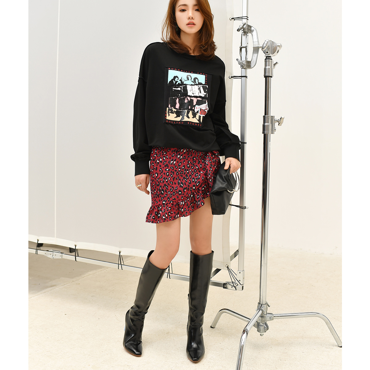 RARAMAX2019 Package hip skirt Leopard Chiffon Irregular Lotus leaf Paige skirt Short skirtin the Women's clothing/Boutique , Skirts category - from Buy2taobao.com to provide professional Taobao agent buy service