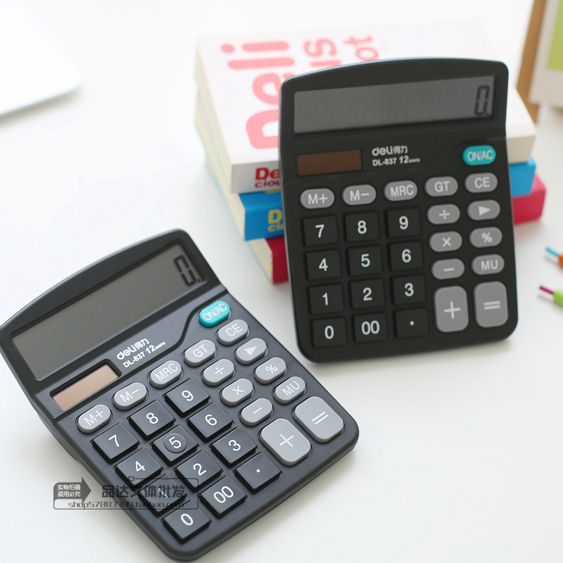 得力文具计算器837 学生财务会计办公大屏幕太阳能双电源计算机器|ruв категории электронный словарь/электрический бумажных книг/канцелярские принадлежности, калькулятор - от Buy2taobao.com для оказания профессиональной услуги покупки агента Taobao