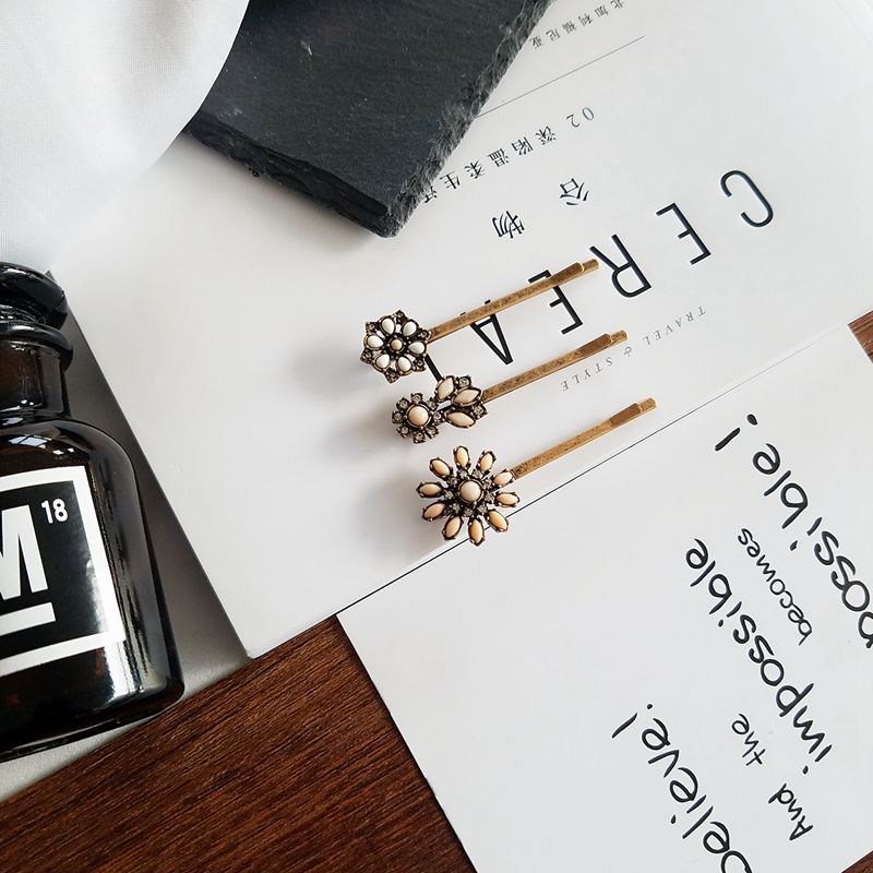 Europe and America Vintage Style Simplicity Geometry Sweet Flower originality girl Pretty wild Rhinestone Small Hairpin Edge clampin the Accessories/Fashion Jewelry, Hair Accessories category - from Buy2taobao.com to provide professional Taobao agent buy service