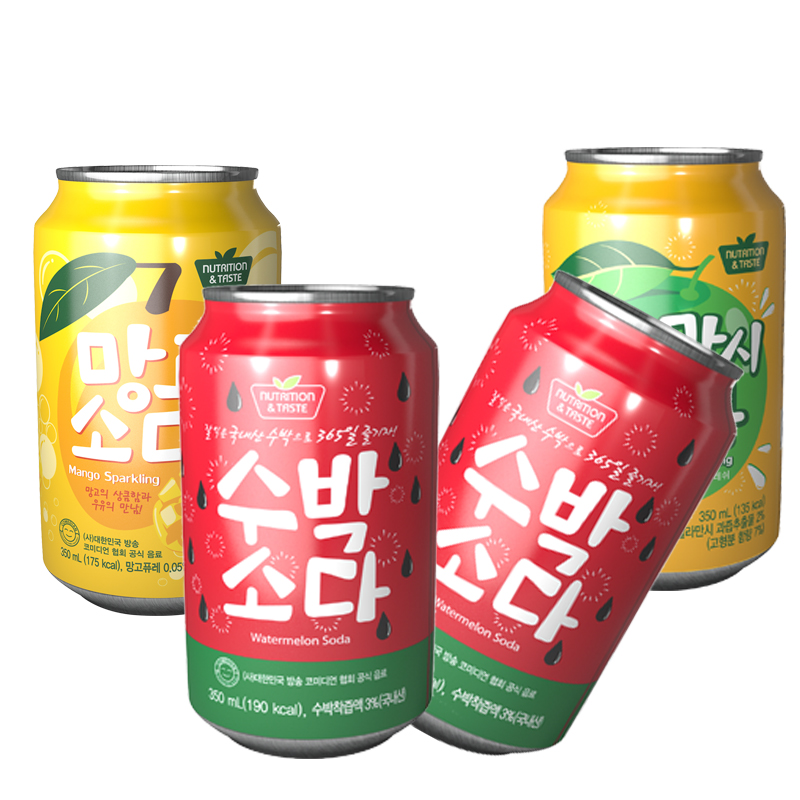 安食德味韩国进口食品碳酸饮料西瓜味青柠芒果味汽水 350ml罐装在类目 咖啡/麦片/冲饮, 饮料, 碳酸饮料中 - 来自Buy2taobao.com提供专业的淘宝代购服务