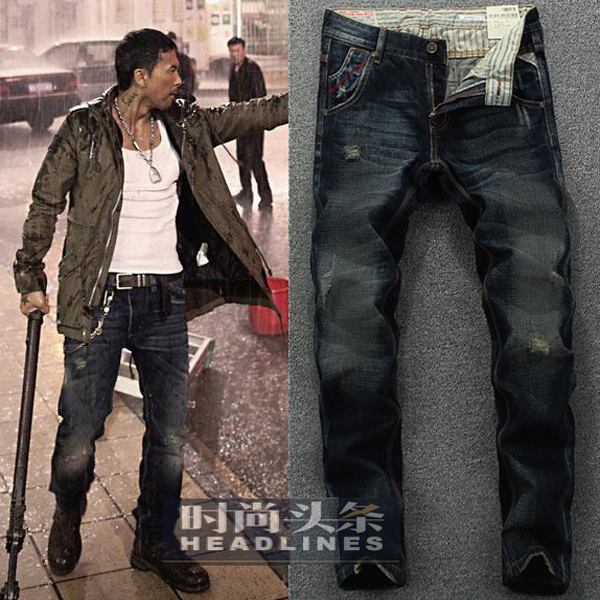 summer Yen Star Same item Tough Guy Jeans Retro Straight Self cultivation Trend Youth trousers American stylein the Men's clothing, Jeans category - from Buy2taobao.com to provide professional Taobao agent buy service