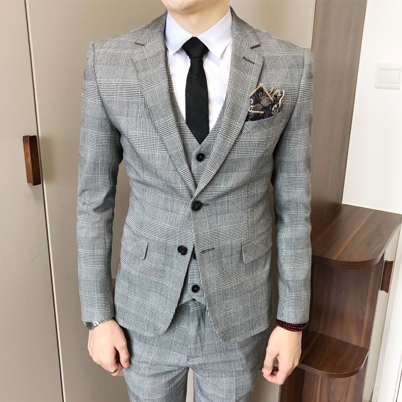 England houndstooth Suit man Self cultivation Groom Wedding dress Korean Edition leisure time lattice man 's suit Business Suitsin the Men's clothing, Suits category - from Buy2taobao.com to provide professional Taobao agent buy service