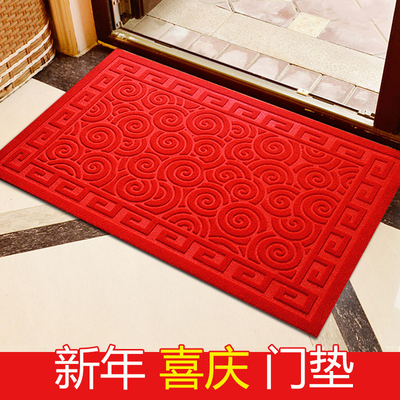进门地垫喜庆红色垫子入户脚垫门口家用防滑垫门垫卫生间吸水地毯