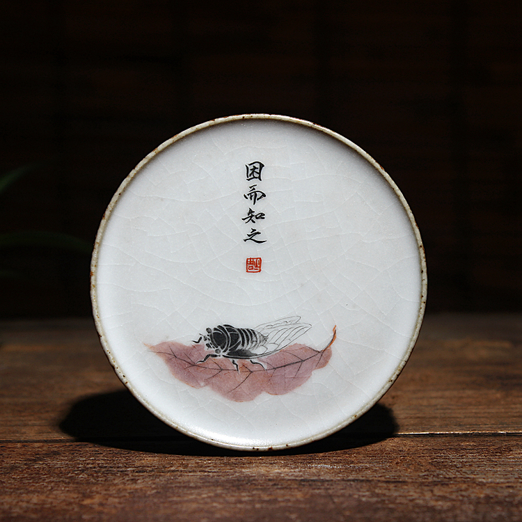 一诺轩茶具 景德镇 手工拉坯 手绘困而知之 陶制 盖置 杯垫在类目 餐饮具, 茶具, 茶道/零配中 - 来自Buy2taobao.com提供专业的淘宝代购服务