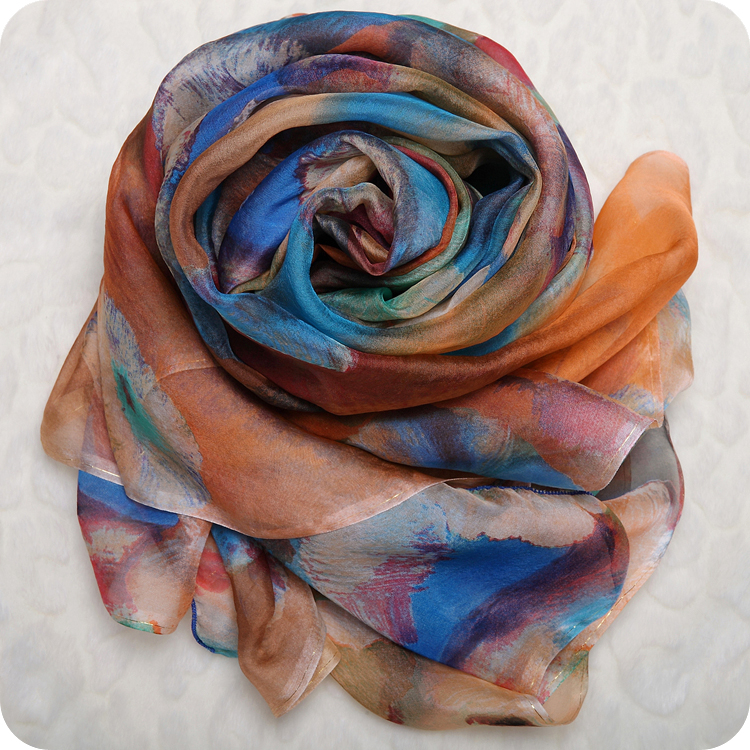 2018 Korean Edition Spring and summer Silk scarf have more cash than can be accounted for Retro Hit color Flower mulberry silk scarf Beach towel Sunscreen Shawl Dual usein the Accessories/Leather belt/Hat/Muffler , Muffler/Scarves/Shawl category - from Buy2taobao.com to provide professional Taobao agent buy service