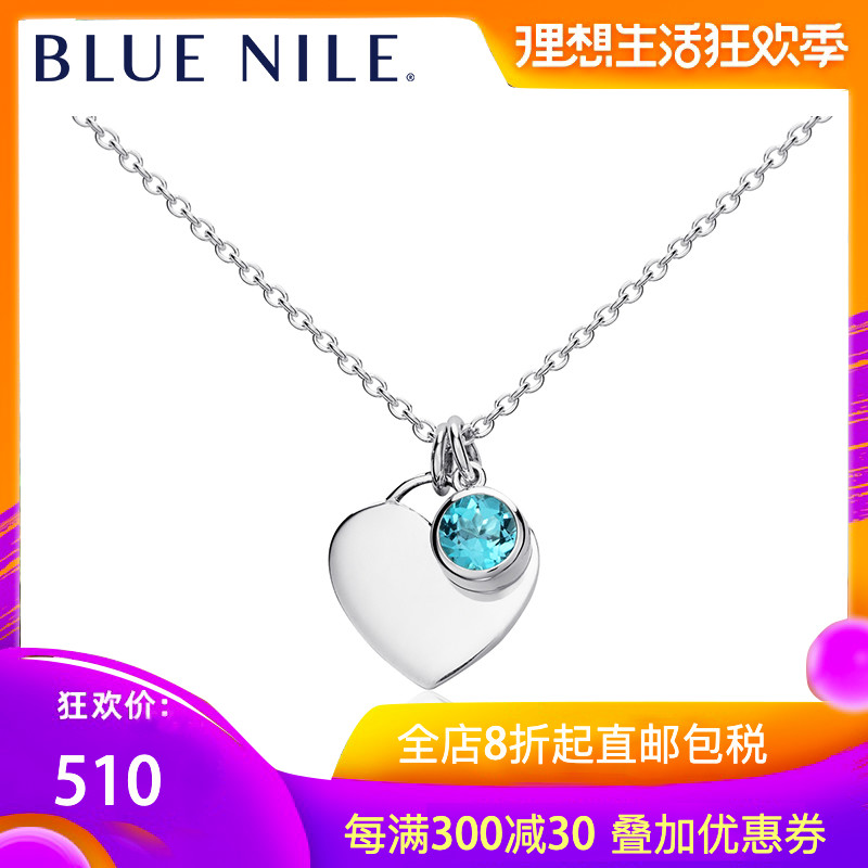 Blue Nile生辰石心形吊坠项链 925银 女简约气质幸运水晶锁骨链|msdalam kategori Aksesori/Barang Kemas Fesyen, kalung - dari Buy2taobao.com untuk memberikan perkhidmatan ejen Taobao profesional membeli
