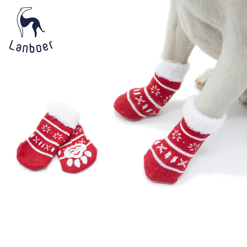 Lanboer 毛絨寵物襪子 聖誕雪花 節日狗狗襪子小型犬泰迪比熊在類目 寵物/寵物食品及用品, 寵物服飾及配件, 襪子中 - 來自Buy2taobao.com提供專業的淘寶代購服務